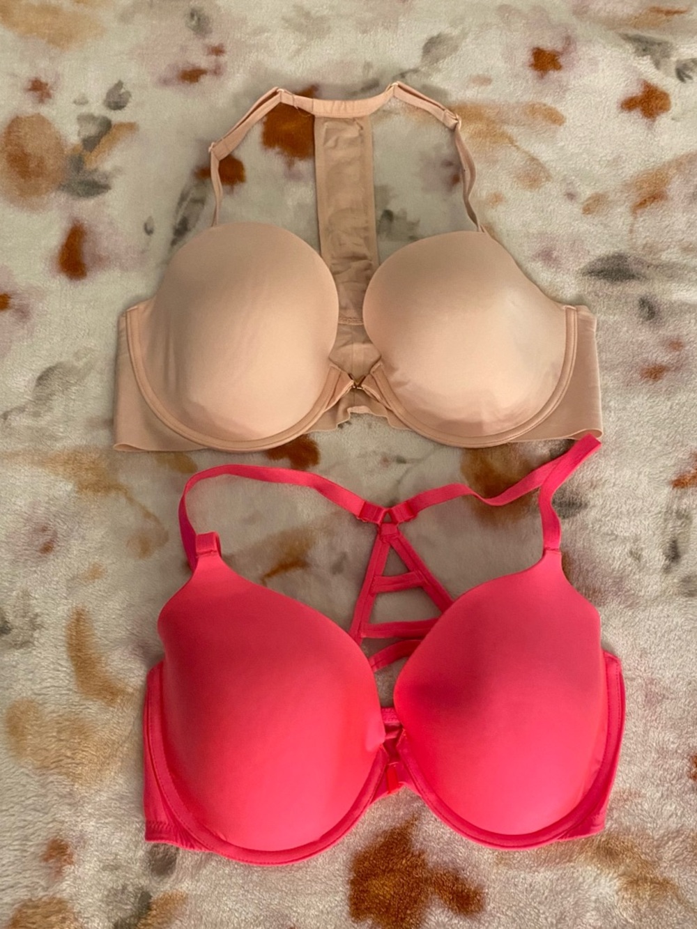 Women’s Racerback t shirt Bra - Pink & light pink Nude